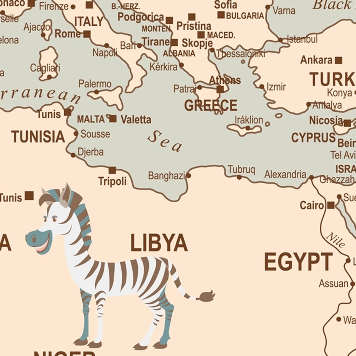 Rivee Vintage World Map Kids Wallpaper - Image 3